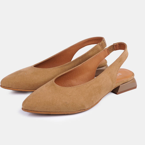 Sapatos rasos de pele para mulher castanhos Beatriz