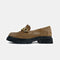 Mocasines de piel con plataforma taupe Abril