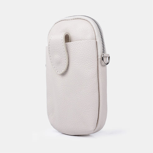 Bolsas para telemóvel em pele bege Cíntia