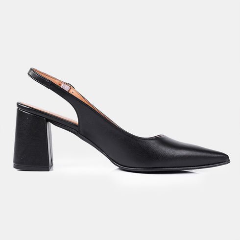 Zapatos con tacón para mujer de piel negro Mary
