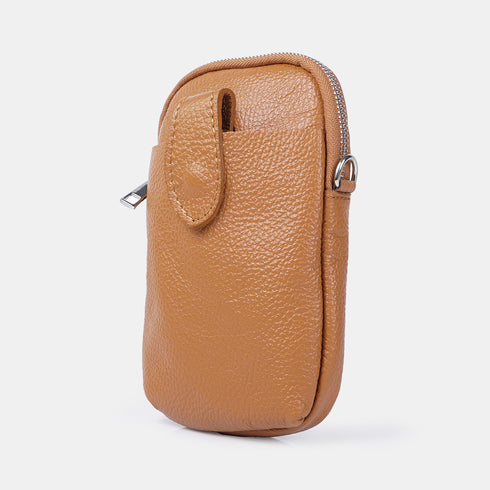 Bolsas para telemóvel em pele castanha Cintia