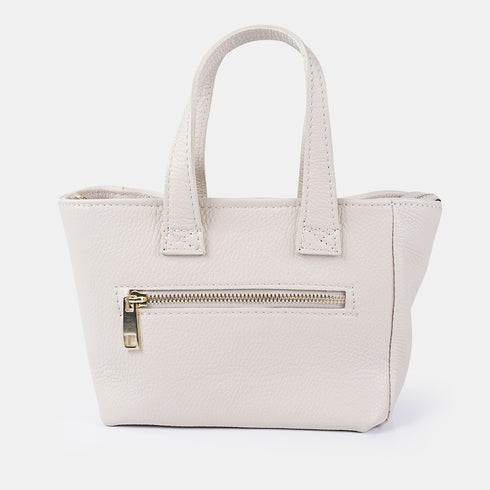 Bolsa de ombro de senhora em pele com alça de mão bege Helia