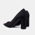 Zapatos con tacón de ante con piedras glamourosas negro Brigitte