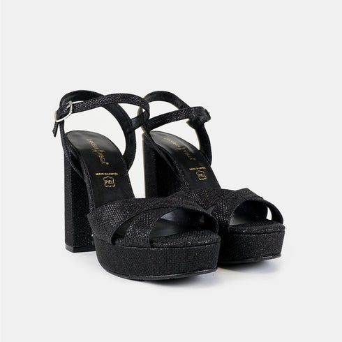 Zapatos de fiesta de tacón mujer negro María