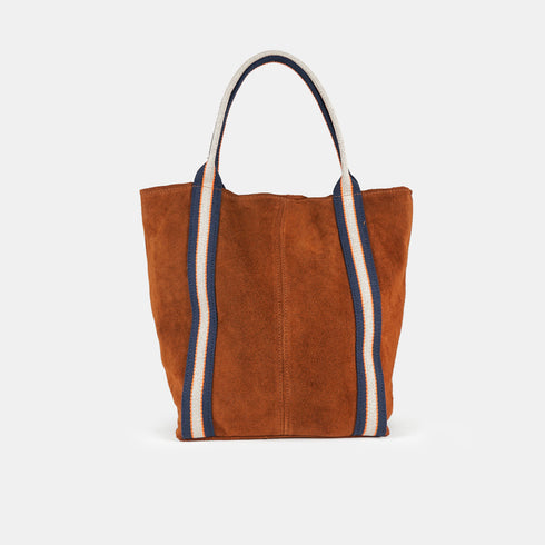 Bolso tote de piel para mujer personalizable marrón Sarah