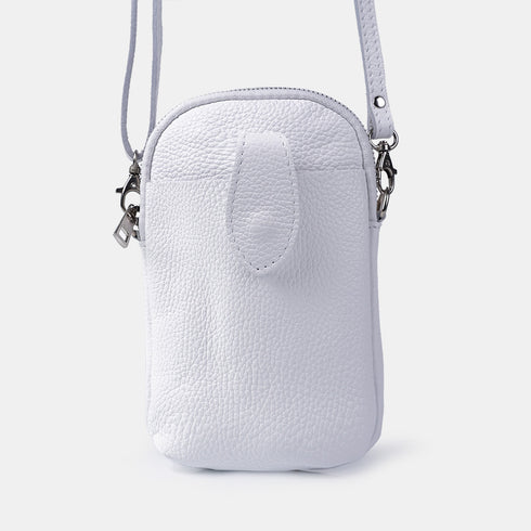 Bolsas para telemóvel de pele branca Cíntia