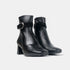 Botins de pele para senhora com salto preto Lana