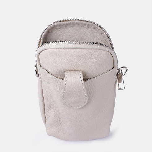 Bolsas para telemóvel em pele bege Cíntia