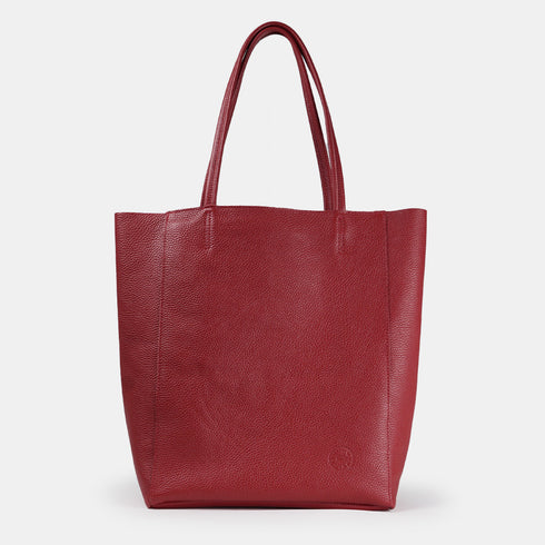 Mala tote de senhora em pele para personalizar vermelha Amy