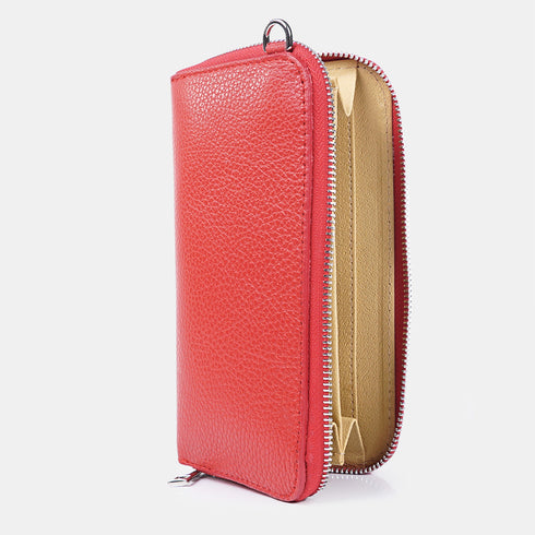 Bolsas para telemóvel e carteira em pele vermelha Cira