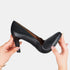 Sapatos de salto 8cm de pele preta Tania