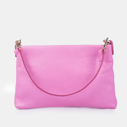Mala de mão e a tiracolo em pele para mulher rosa Ariadna