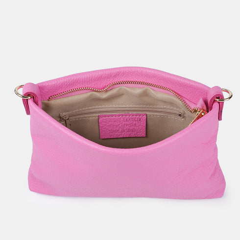 Mala de mão e a tiracolo em pele para mulher rosa Ariadna