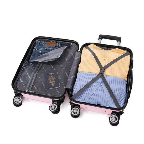 Maleta Cabina ABS 55x40x20cm 44L - 20 Pulgadas RosaClaro - Marina