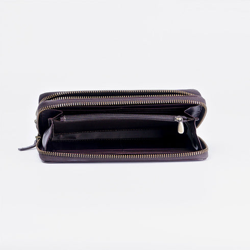 Billetera de piel Vintage Carol Vino
