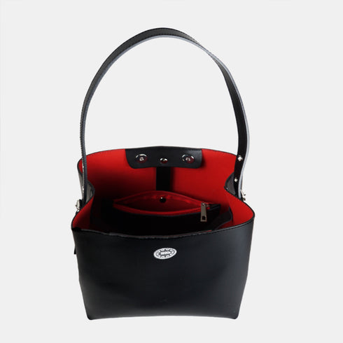 Mala Hobo de Pele Preta para Mulher - Leticia