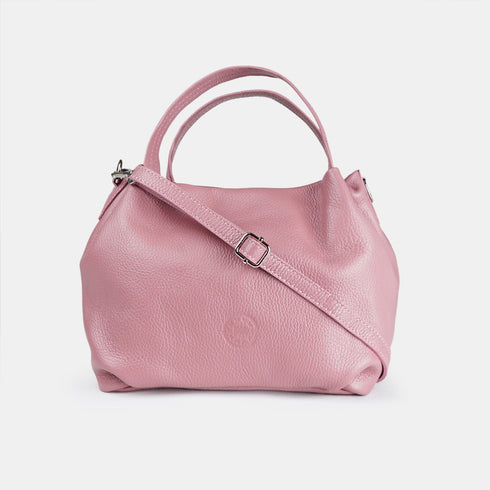 Mala de ombro em pele estilo saco para mulher rosa Stefy
