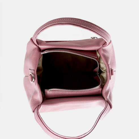 Mala de ombro em pele estilo saco para mulher rosa Stefy