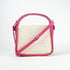 Bolso de mano de piel y rafia para mujer Pandorina fucsia