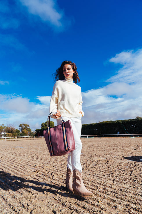 Mala tote de pele para mulher rosa Selena