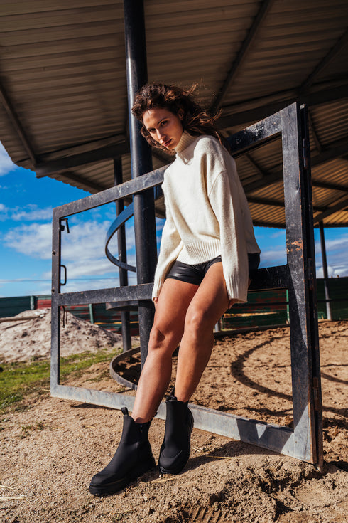 Botins Chelsea para mulher pretos Debbie