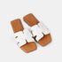 Sandalias planas de mujer piel Samantha (Blanca)