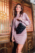 Bolso de bandolera de piel arrugada negro Cecilia S