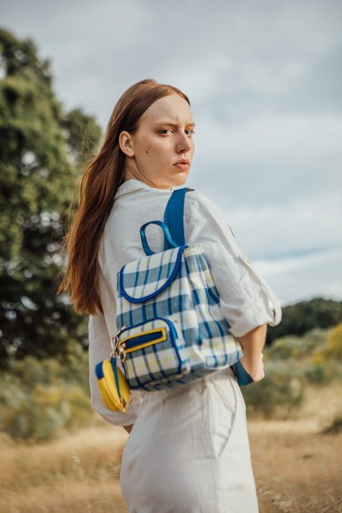 Mochila trançada para mulher Tesia Azul