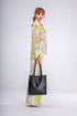 Mala tote de pele lisa para mulher preta primavera Stella