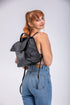 Mochila de piel para mujer negro Bora