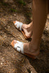 Sandalias planas de mujer piel Samantha (Blanca)