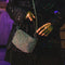 Bolso de mano de fiesta con piedras glamurosas plata Kelly