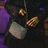 Bolso de mano de fiesta con piedras glamurosas plata Kelly