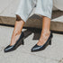 Sapatos de salto 8cm de pele preta Tania
