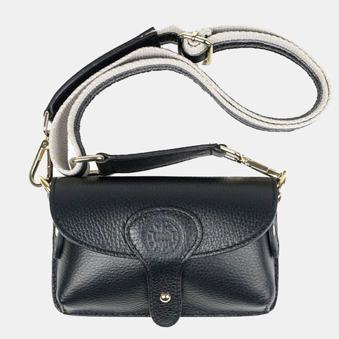 Bolsa a tiracolo porta-telemóvel em pele Pili preta
