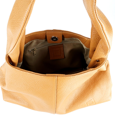 Mala shopper de pele castanha Aureum