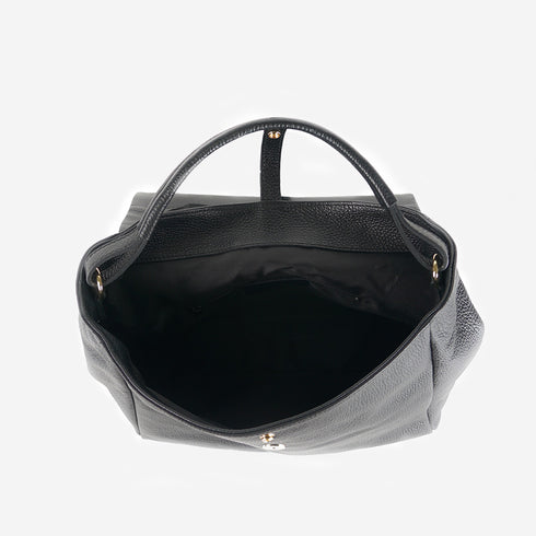 Mochila de piel para mujer negro Bora
