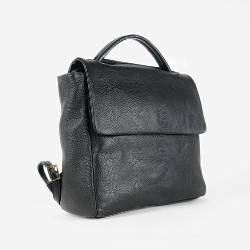 Mochila de piel para mujer negro Bora
