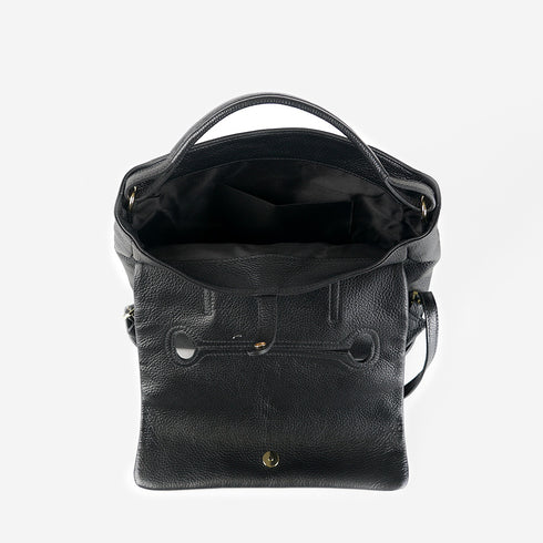 Mochila de piel para mujer negro Bora