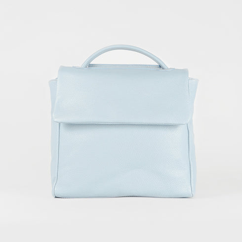 Mochila de pele azul-celeste para mulher Bora