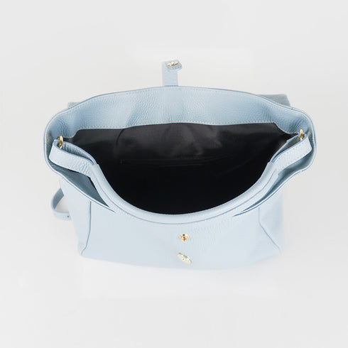 Mochila de pele azul-celeste para mulher Bora