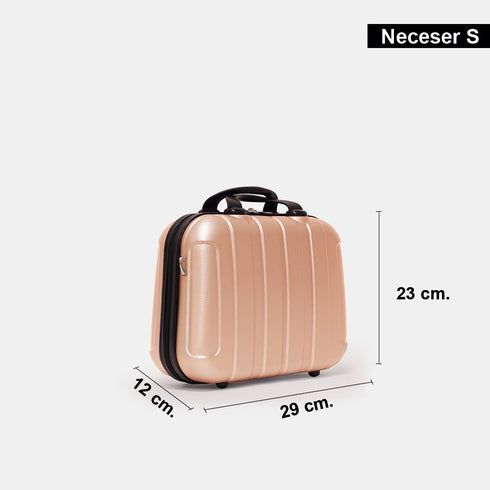 Necessaire de viagem tamanho S rosa dourado Kike