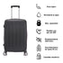 RAYKONG Maleta Mediana ABS 66x43x25cm | 71L | 24 Pulgadas | hasta 23kg semirígidas - Negro