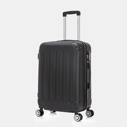 RAYKONG Maleta Mediana ABS 66x43x25cm | 71L | 24 Pulgadas | hasta 23kg semirígidas - Negro
