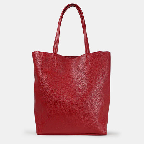 Mala tote de senhora em pele para personalizar vermelha Amy