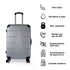 Mala de cabine S-15kg-55cm / M-20kg-62cm em ABS Empire Prateado