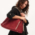 Mala de pele de camurça para mulher estilo shopper vermelha Agatha
