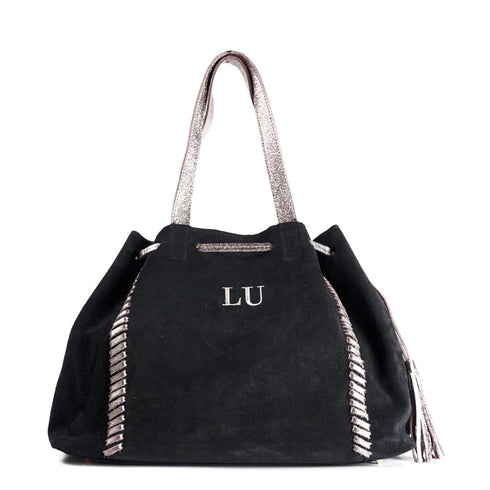 Mala de pele de camurça para mulher estilo shopper vermelha Agatha
