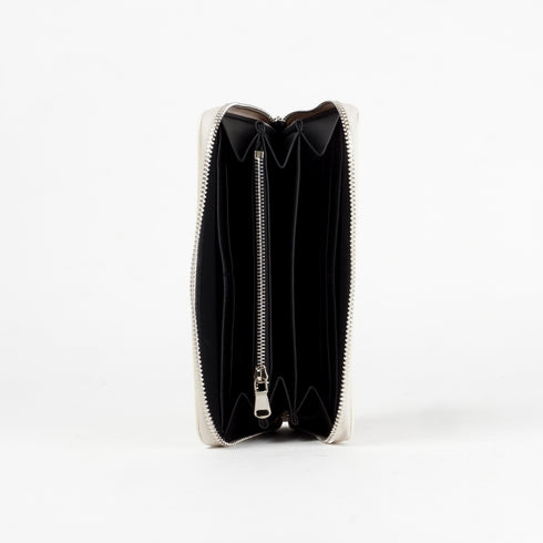 Cartera largo de piel Celia beige