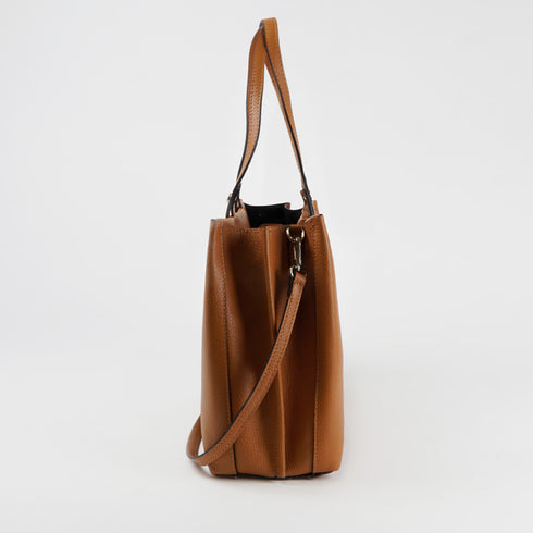 Bolso shopper tote de piel marrón Hayley